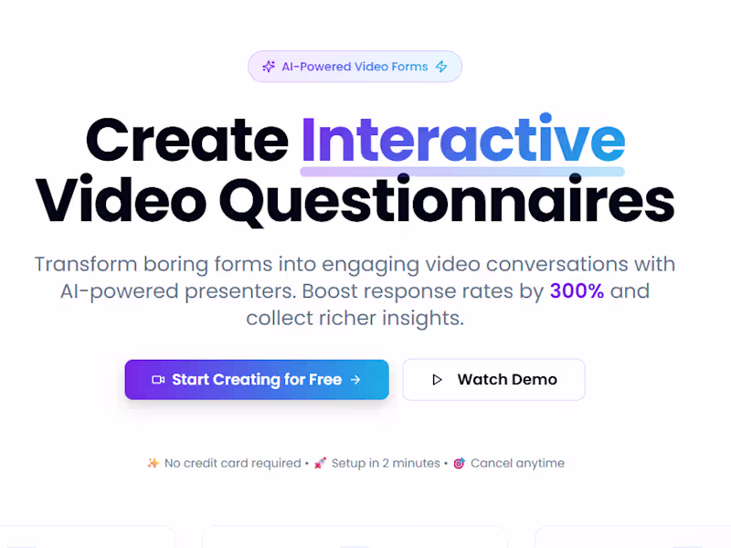 Cover image for VideoForm AI - Interactive Video Questionnaires