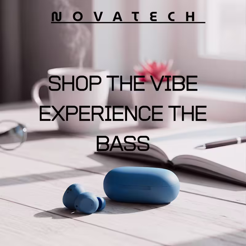 Cover image for Clean product-focused visual for a bass-focused wireless ear...
