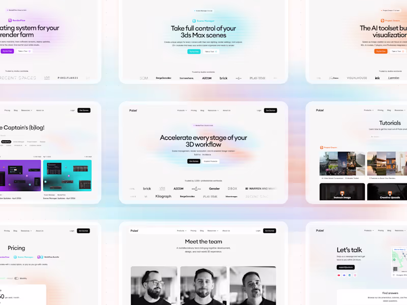 Cover image for Pulze — A Website Redesign for a 3D Workflow Ecosystem