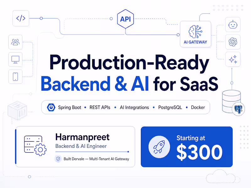 Cover image for Production-Ready Backend & AI Integration for SaaS