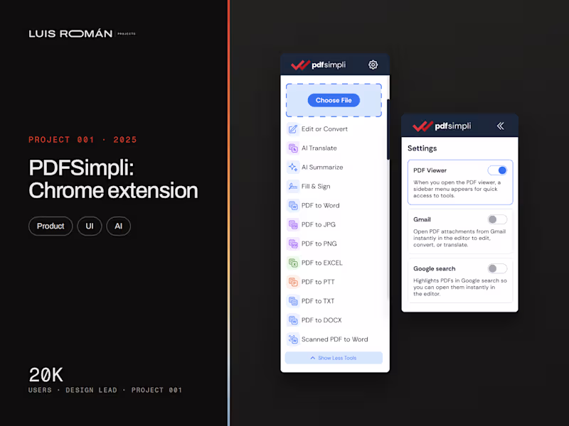 Cover image for PDFSimpli Chrome Extension: from a brief to 20,000 users