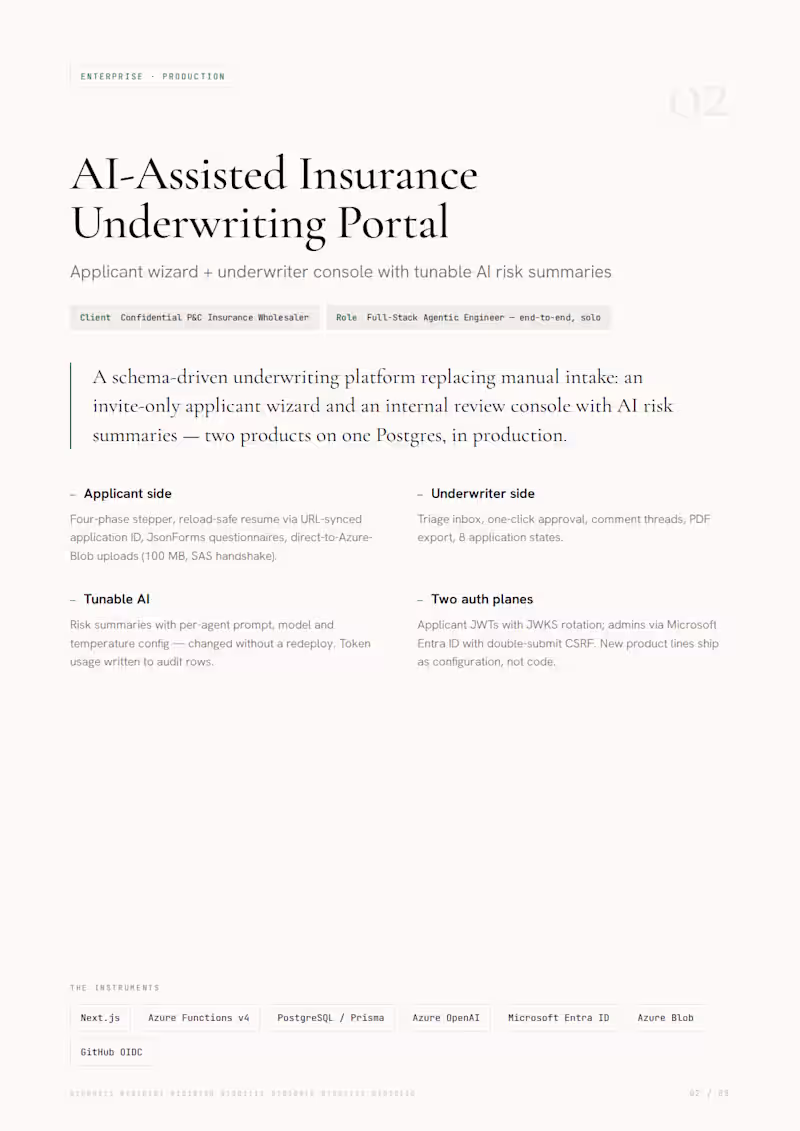 Cover image for AI-Assisted Insurance Underwriting Portal