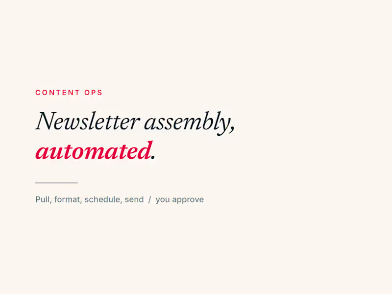 Cover image for Newsletter automation, built on your existing tools