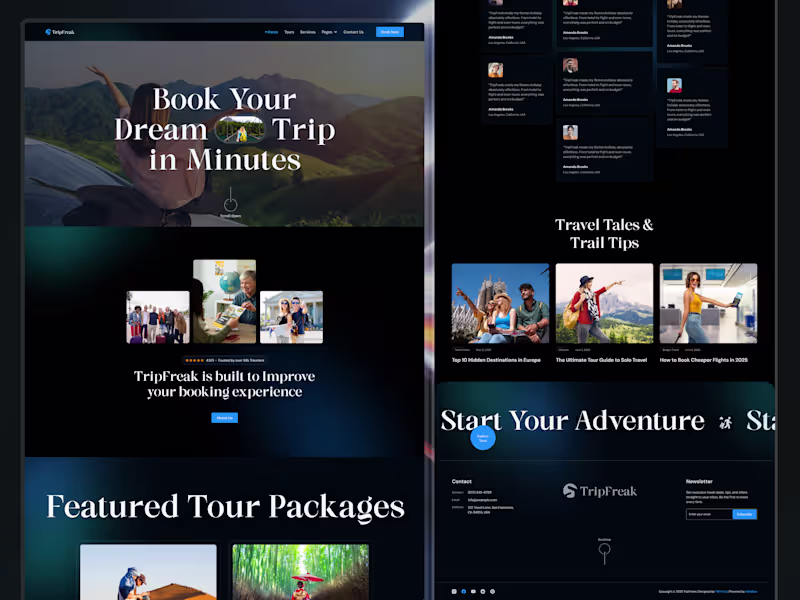 Cover image for Travel & Tourism Website Design - TripFreak