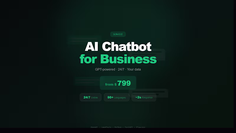 Cover image for AI Chatbot for Your Business — GPT-Powered