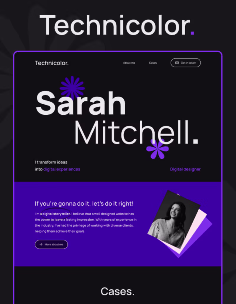 Cover image for Technicolor - Portfolio Website Template