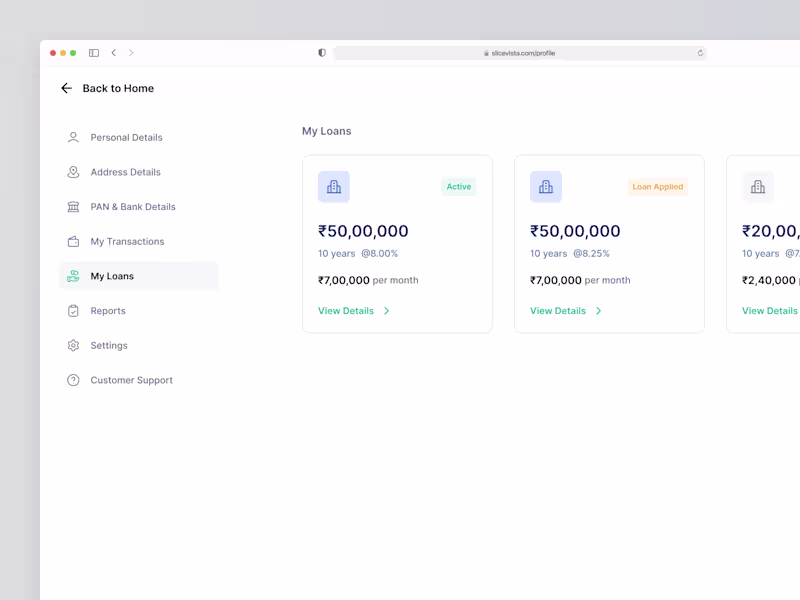 Cover image for Profile Page - Loans | Fintech