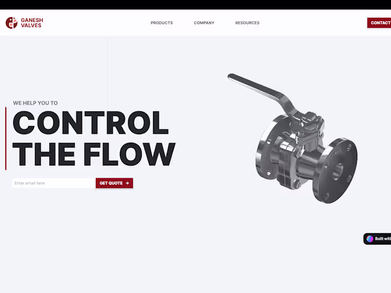 Cover image for Ganesh Valves - Website