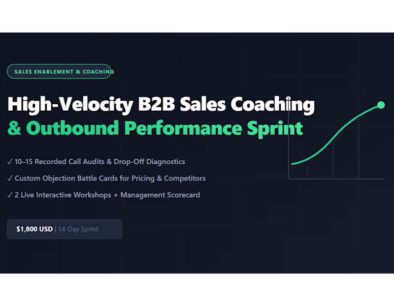 Cover image for High-Velocity B2B / B2C Sales Coaching & Outbound Enablement
