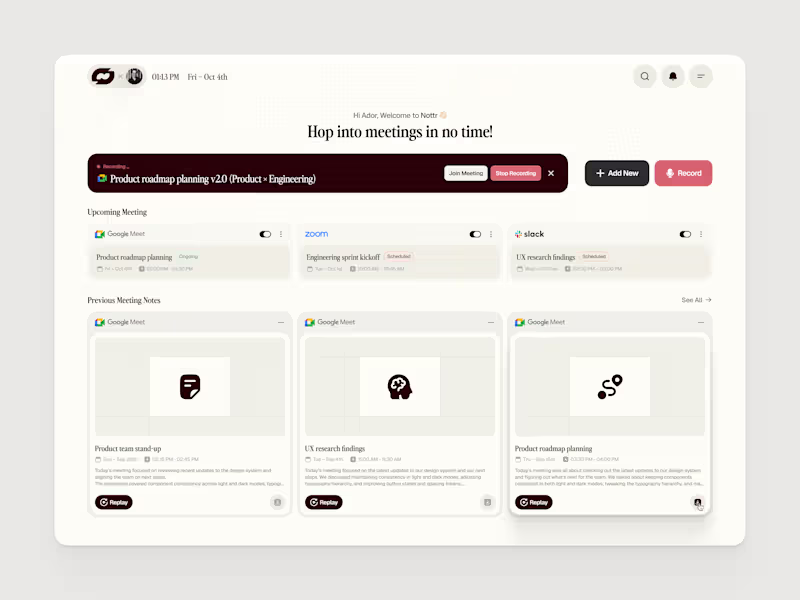 Cover image for Designing Nottr - an AI Note taker App