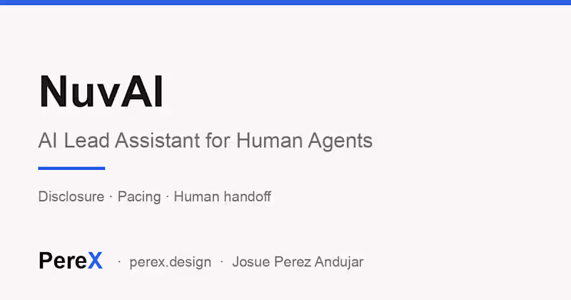 Cover image for NuvAI — AI Lead Assistant for Human Real-Estate Agents