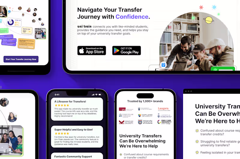 Cover image for Marketing Website for Uni-Train App