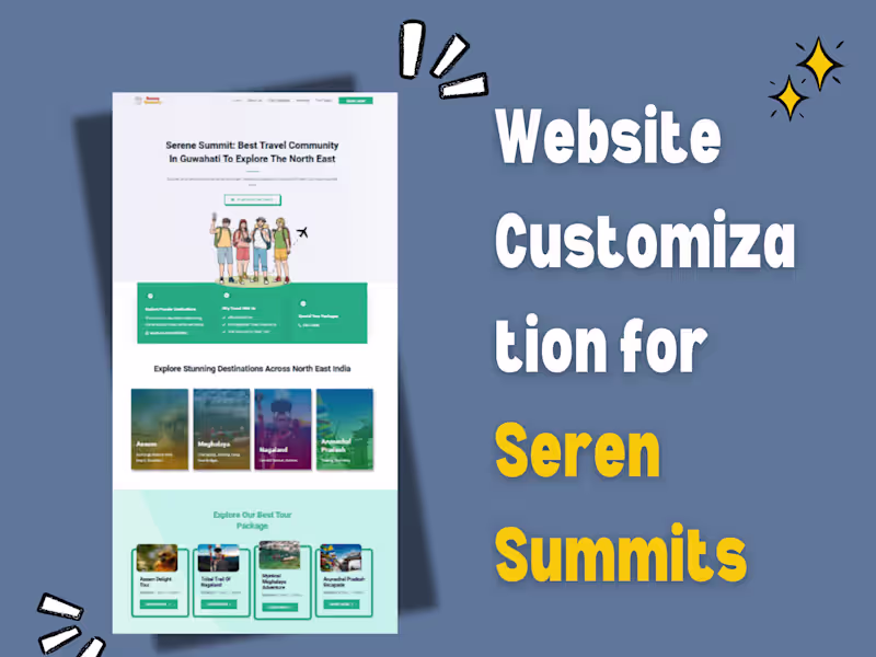 Cover image for WordPress Website Customization for SerenSummits.in Tour Communi