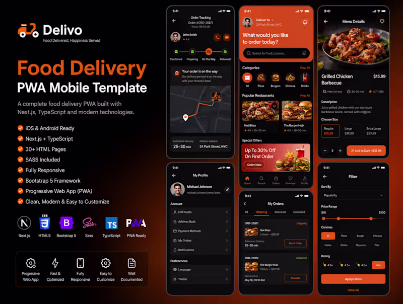 Cover image for Delivo – Food Delivery Platform & Admin Suite