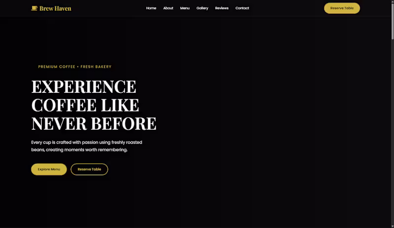 Cover image for Developed a modern, responsive cafe