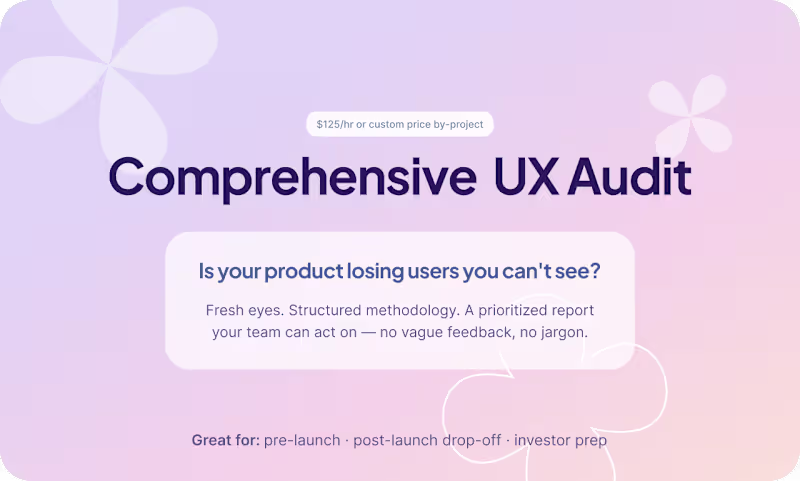 Cover image for Comprehensive UX Audit