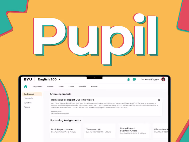 Cover image for Pupil - Designing a Learning Management System