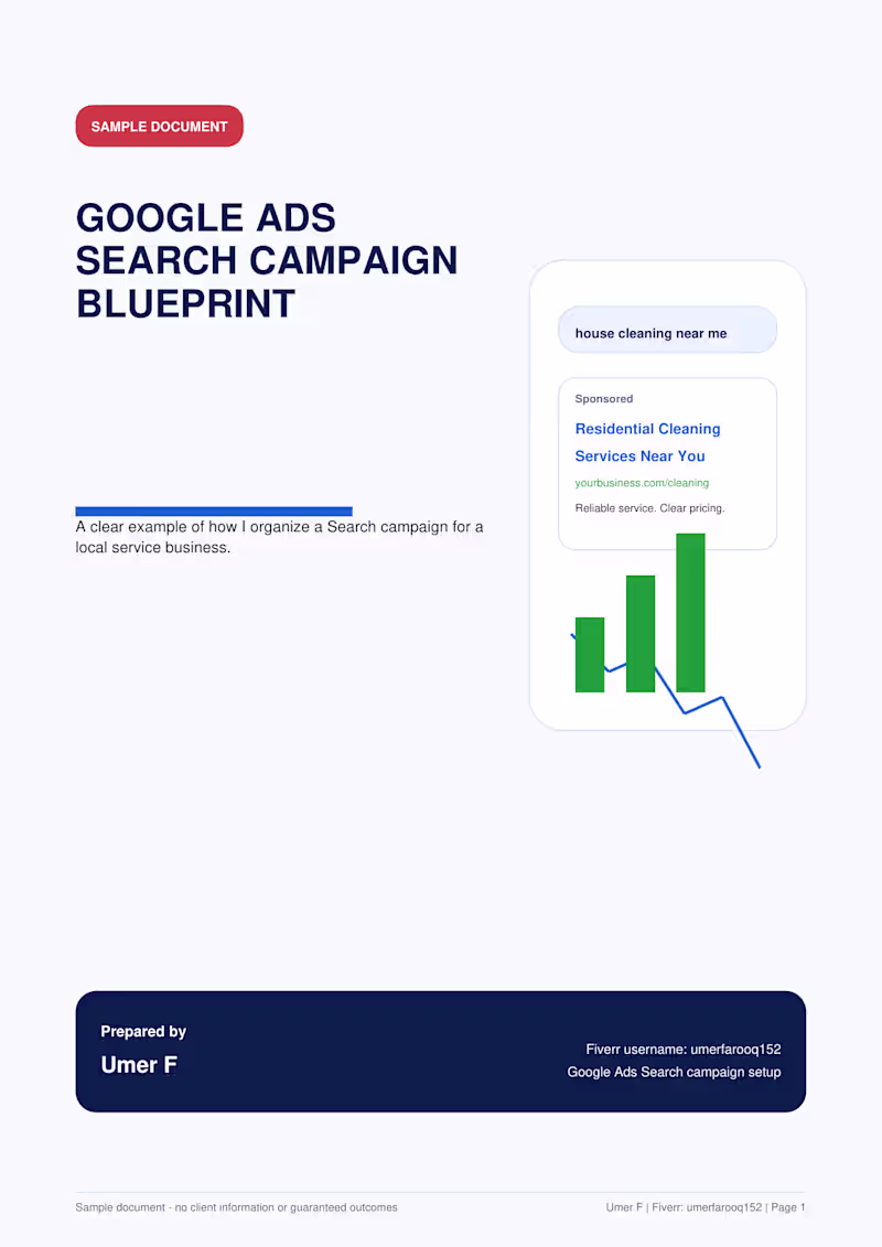 Cover image for Sample Google Ads Search Campaign Blueprint