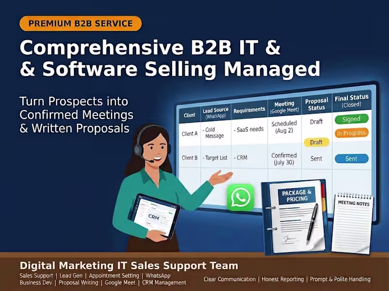 Cover image for  B2B Software Sales & Client Management   Copy service name