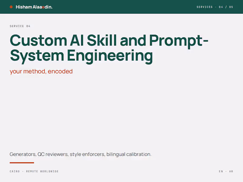 Cover image for Custom AI Skill and Prompt-System Engineering