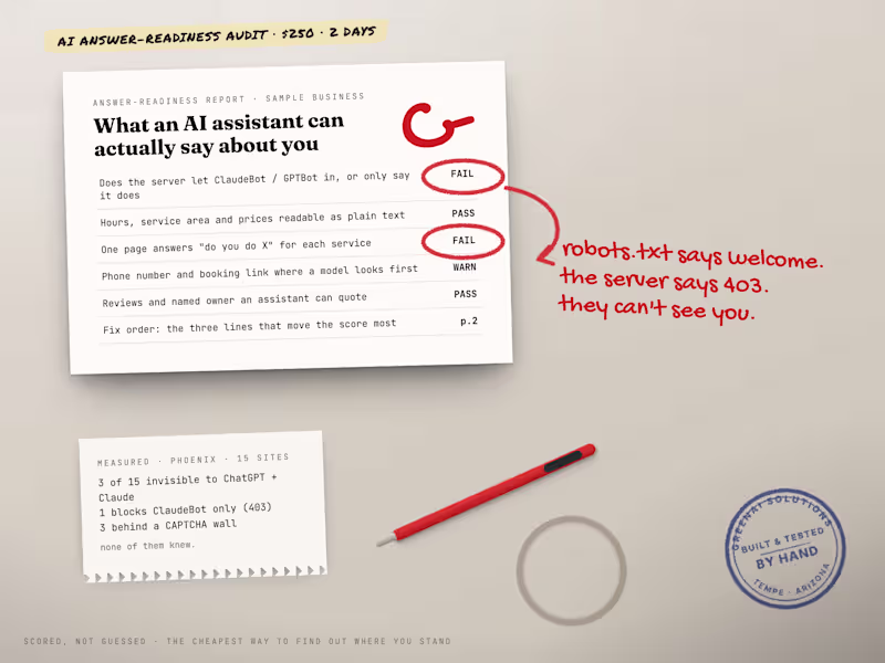 Cover image for AI Answer-Readiness Audit - what AI says about you