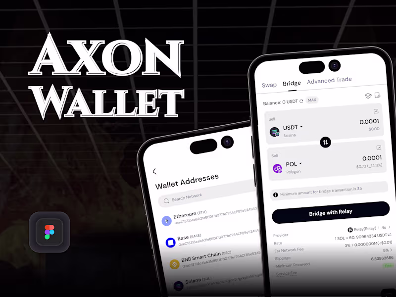 Cover image for Axon Wallet – Modern Web3 Crypto & Multi-Chain Mobile App UI...