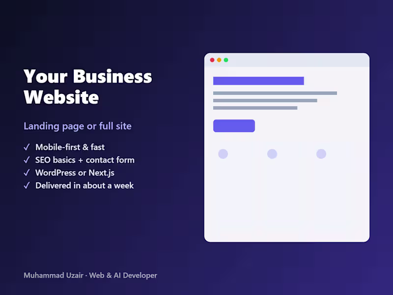 Cover image for Business Website or Landing Page, Fast and Mobile-Ready