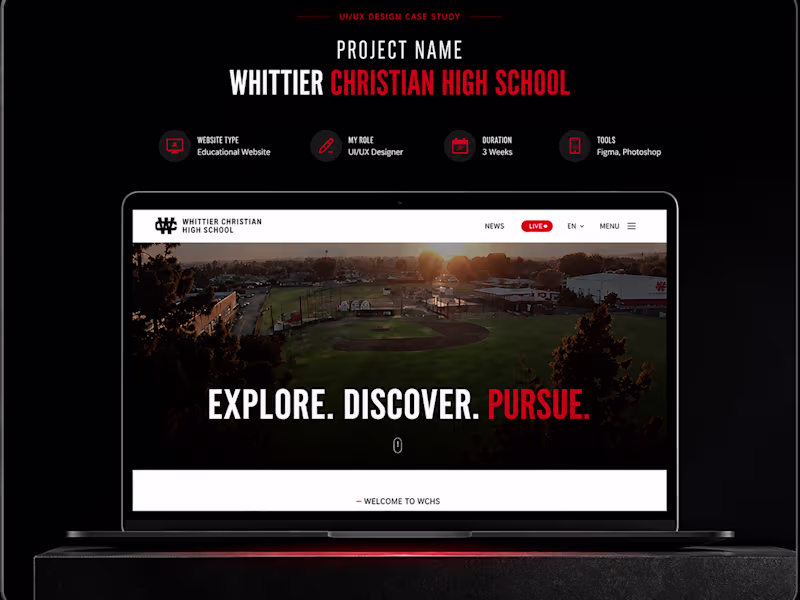 Cover image for Whittier Christian High School Website Redesign