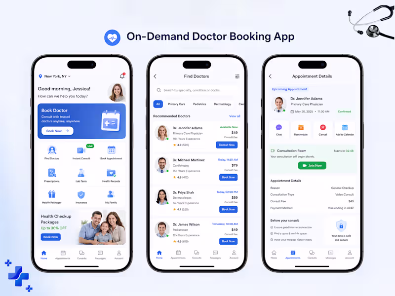 Cover image for On-demand Doctor Booking App
