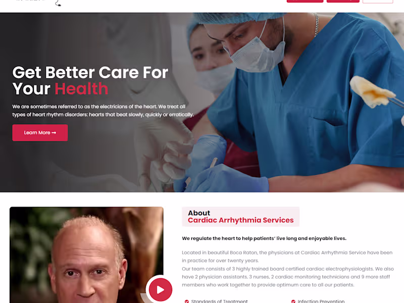 Cover image for Back on Rhythm Cardiac Care Website Design