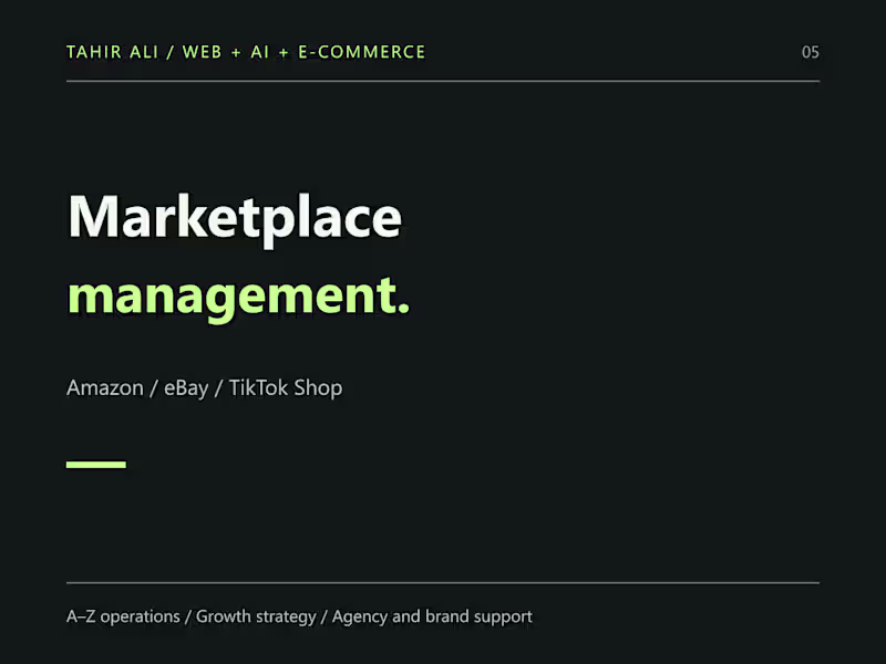 Cover image for Amazon, eBay & TikTok Shop Management for Agencies & Brands