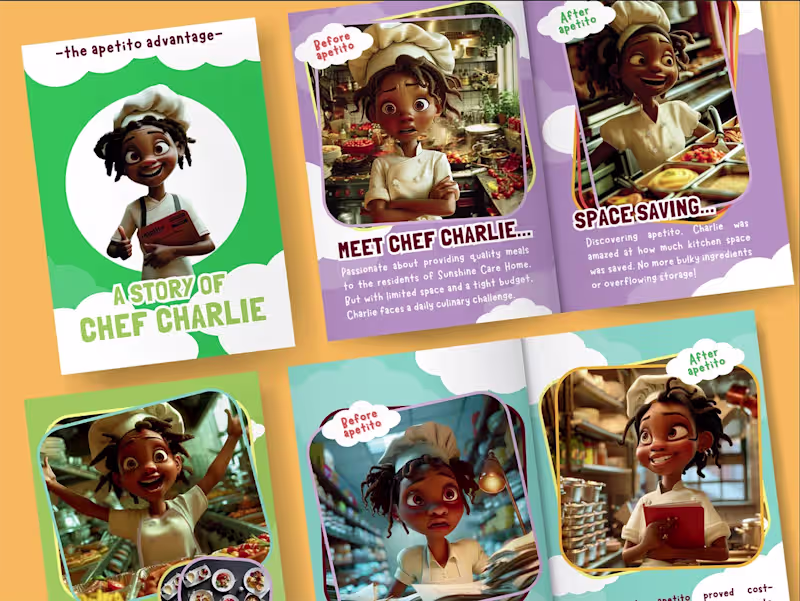 Cover image for AI character development + sales brochure for apetito