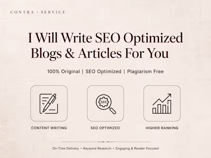 Cover image for I will write SEO optimized blog &Articles for your business 