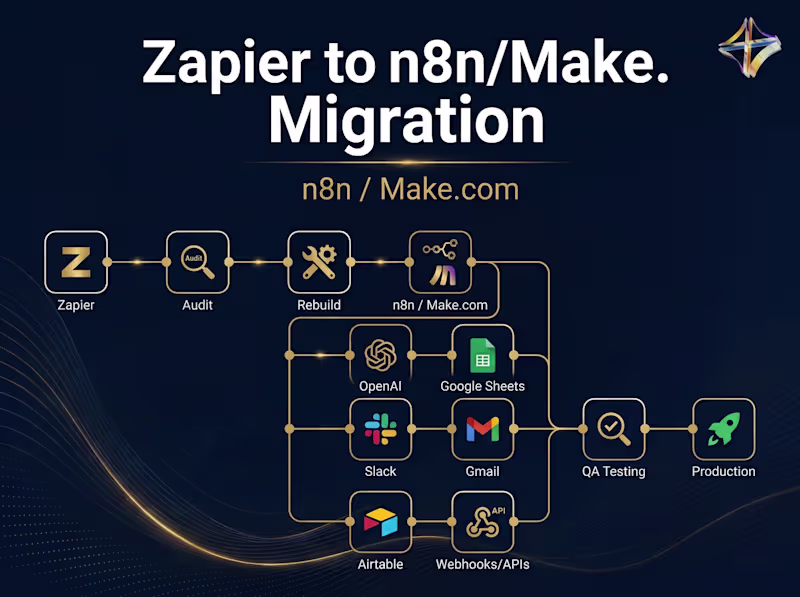 Cover image for Zapier to n8n/Make.com Migration