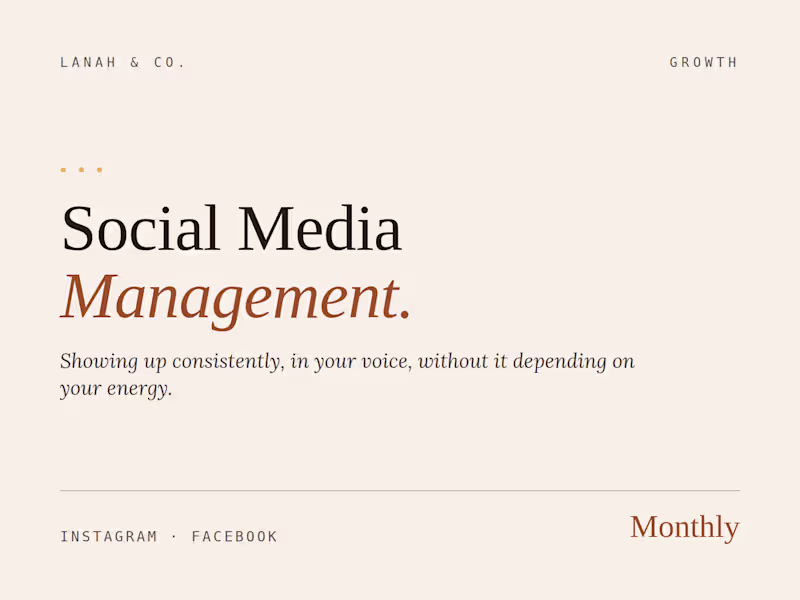 Cover image for Social Media Management – Monthly Content for Coaches