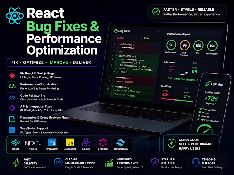 Cover image for React Bug Fixes & Performance Optimization