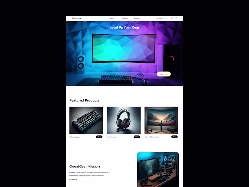 Cover image for QuestGear - An ecommerce website for gamers
