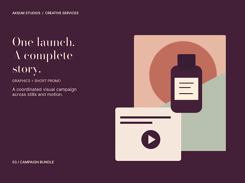 Cover image for Content Launch Bundle | 5 Graphics + 1 Promo Reel