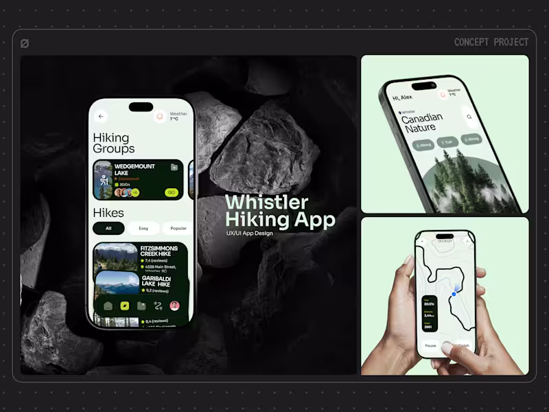 Cover image for Whistler Hiking App — UX/UI