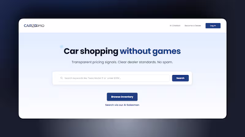 Cover image for CarZoomo | AI powered Car