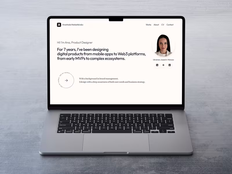 Cover image for Anastasiia's Personal Portfolio Website Development