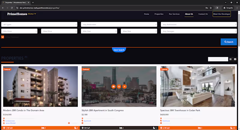 Cover image for Modern real estate website designed