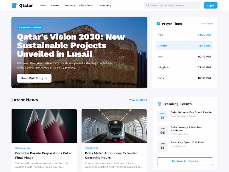 Cover image for Qatar Community Portal Design &