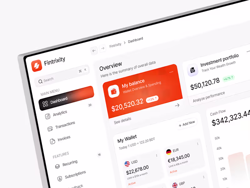 Cover image for Fintech Dashboard Design