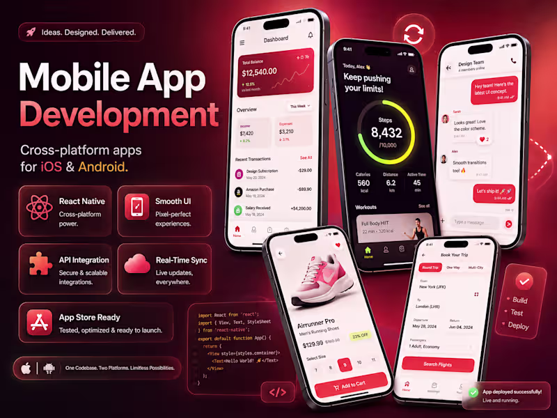 Cover image for Mobile App Development for iOS & Android