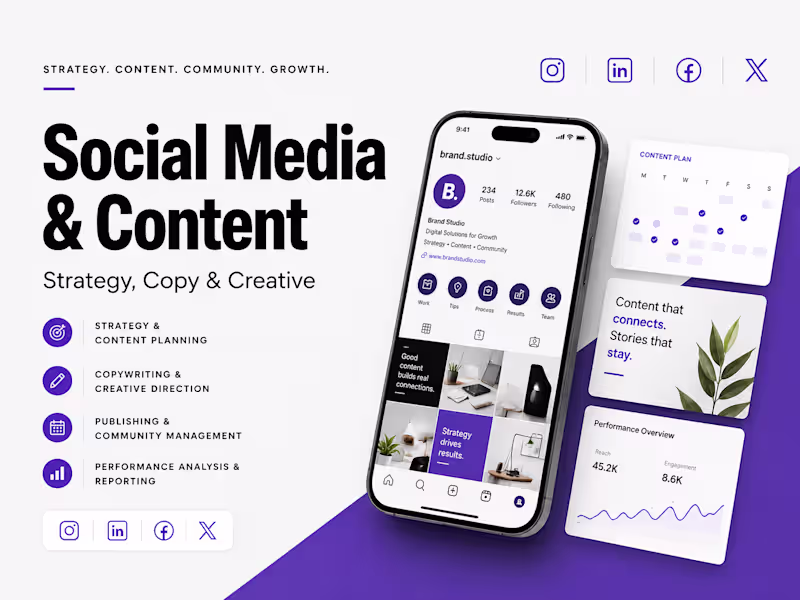 Cover image for Social Media & Content | Strategy, Copy & Creative