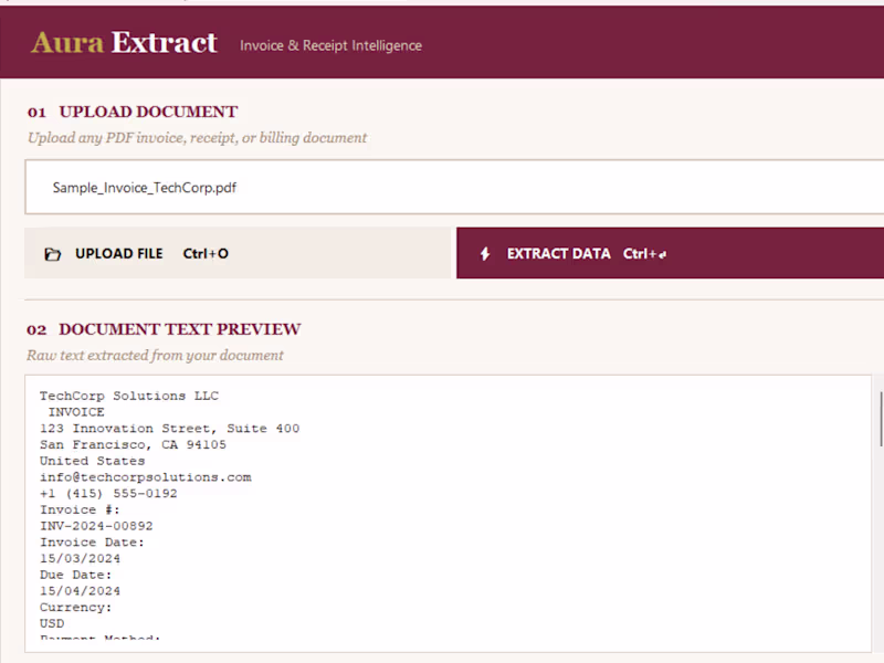 Cover image for AuraExtract — Intelligent Invoice &