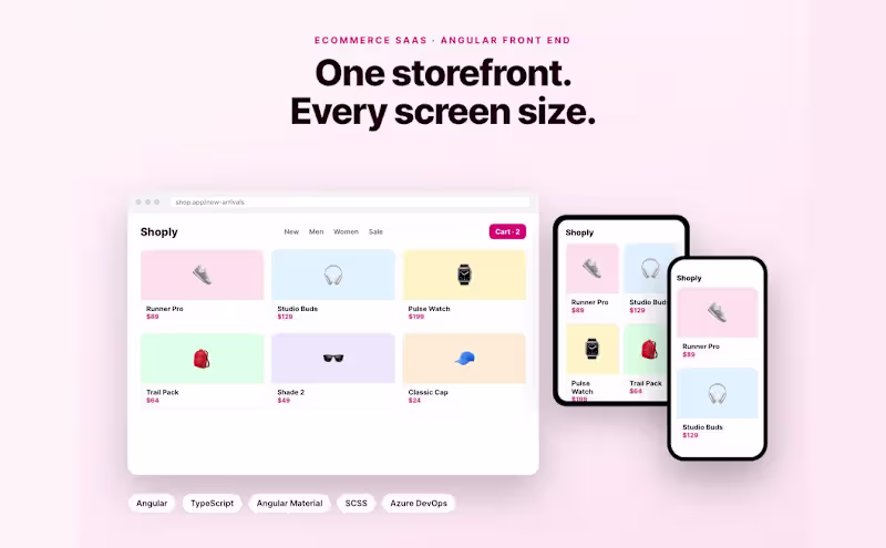 Cover image for Ecommerce SaaS Front End in Angular and TypeScript