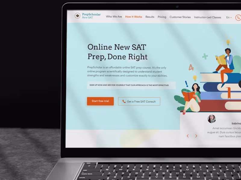 Cover image for Prep Scholar website redesign and branding refresh