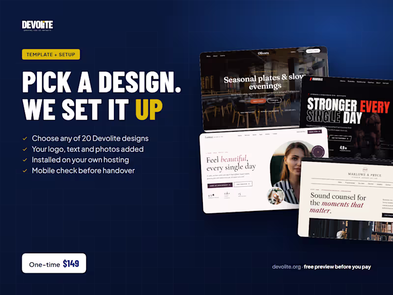 Cover image for Website from a ready-made template, set up with your content